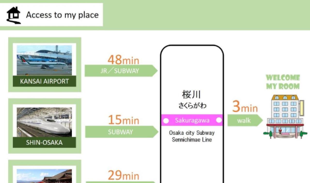 오사카 Eni Minamihorie Kaede 아파트 외부 사진